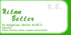 milan beller business card